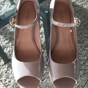 Calvin Klein Patent Leather Peep-toe Pump